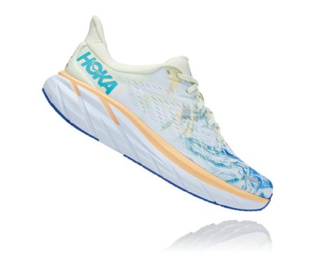 Hoka One One Clifton 8 Moški Road Tekaški Čevlji Bela / Svetlo Rumena SI-408519D